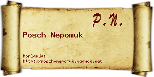 Posch Nepomuk névjegykártya